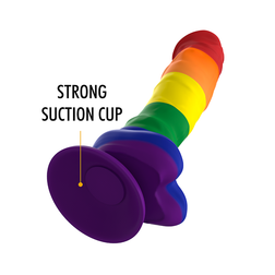 Silicone Pride Dildo 19,5 cm with Testicles — Corey L