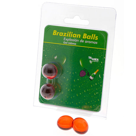 TALOKA - 2 BOULES BRÉSILIENNES GEL INTIME FRAISES & CHAMPAGNE · Taloka · Boules brésiliennes