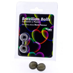 Deux boules de gel excitant aromatisé Taloka vues de face