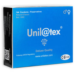 Unilatex Préservatifs naturel 144 unités — Natural Classic en Latex vu de face