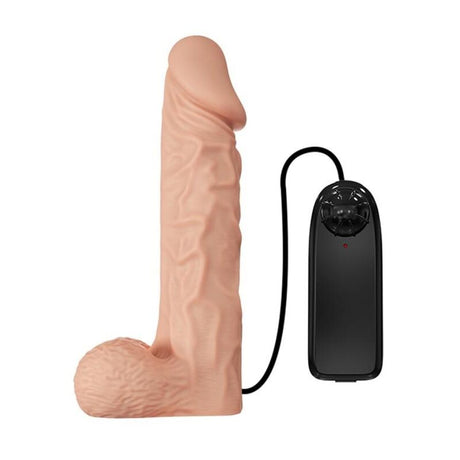 Vue de profil de l'accessoire Harnais gode réaliste vibrant