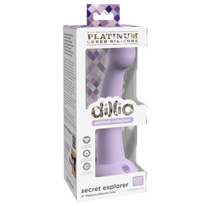 Gode silicone platine Dillio Secret Explorer 15 cm — emballage