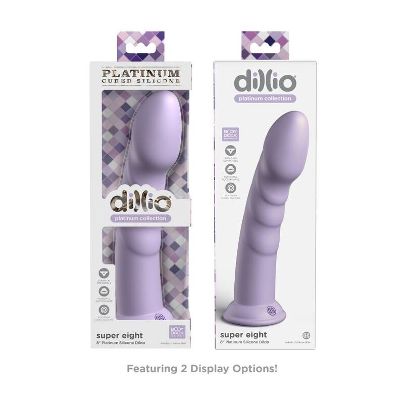 Violetter Dildo aus Platinsilikon 19 cm — Super Eight
