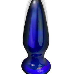 Plug anal verre 5 modes vibrant 10 cm — texture visible