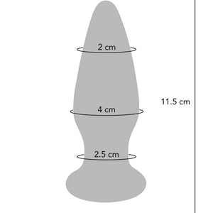 Plug anal verre 5 modes vibrant 10 cm — vue de profil