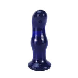 Plug prostate verre vibrant bleu 5 modes — vue détaillée