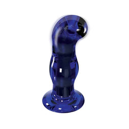 Plug prostate verre vibrant bleu 5 modes — texture visible