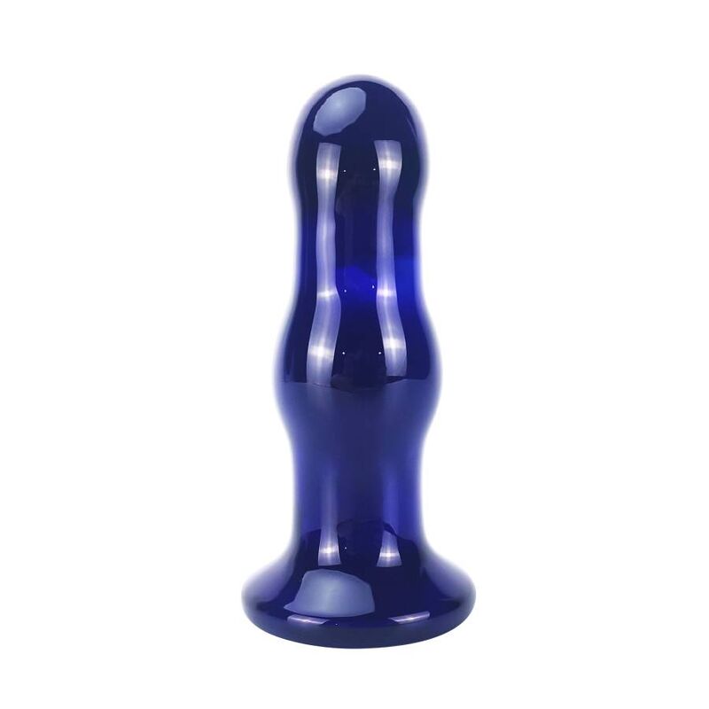 Plug prostate verre vibrant bleu 5 modes — autre angle