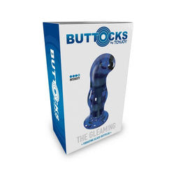 Plug prostate verre vibrant bleu 5 modes — vue de profil