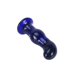 Plug prostate verre vibrant bleu 5 modes — détail matière