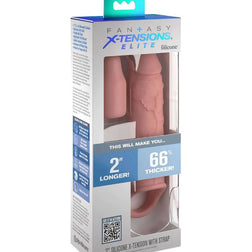 Boîte de la gaine pénienne X-Tensions en silicone chair avec sangle pour les testicules.
