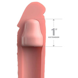 Fantasy X-Tensions Pipedreams gaine peau 17,8 cm avec embout 2,5 cm