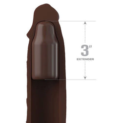 Gaine pénienne Mega Elite marron 22,9 cm avec embout d'extension de 7,62 cm