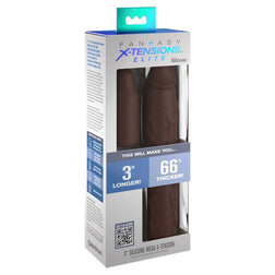 Gaine pénienne Mega Elite marron 22,9 cm avec embout d'extension de 7,62 cm