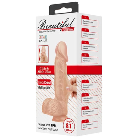 Gode réaliste avec ventouse 20,6 cm — vue de profil