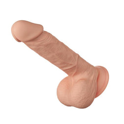 Realistic Bahamut dildo in flesh-toned TPR, 21.8 cm, for intimate pleasure.