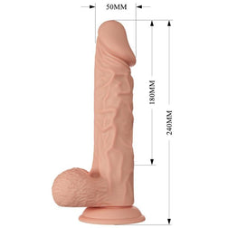 Ultra-veined 24 cm flexible dildo with suction cup — Buraq
