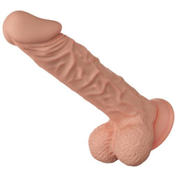 Ultra-veined 24 cm flexible dildo with suction cup — Buraq — front view