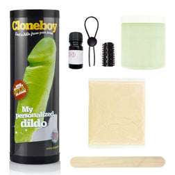 Gode Cloneboy Kit moulage pénis silicone phosphorescent — Glow in the Dark en Silicone vert vu de face