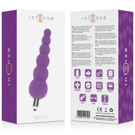 Mini chapelet anal vibrant silicone lilas 13,5 cm — Snoopy — vue produit 4