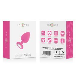 Plug anal Shelki S fuchsia 7,2 cm — vue arrière produit.