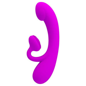 Vibrateur à succion pulsée silicone violet — vue détaillée