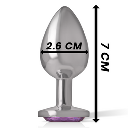 INTENSE PLUG ANAL EN METAL ALUMINIUM AVEC CRISTAL VIOLET TAILLE S