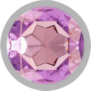 Plug bijou aluminium poli cristal violet 8 cm — vue détaillée