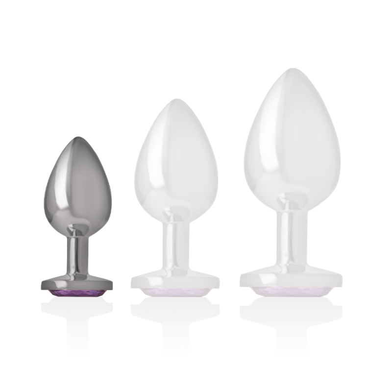 INTENSE PLUG ANAL EN METAL ALUMINIUM AVEC CRISTAL VIOLET TAILLE S