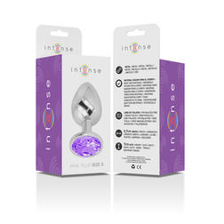 INTENSE PLUG ANAL EN METAL ALUMINIUM AVEC CRISTAL VIOLET TAILLE S