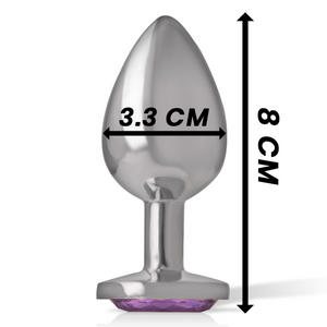 Plug bijou aluminium poli cristal violet 8 cm — en situation