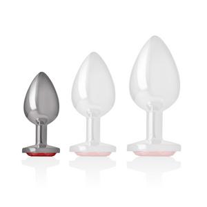 INTENSE PLUG ANAL EN METAL ALUMINIUM AVEC CRISTAL ROUGE TAILLE S