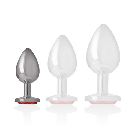 INTENSE PLUG ANAL EN METAL ALUMINIUM AVEC CRISTAL ROUGE TAILLE S