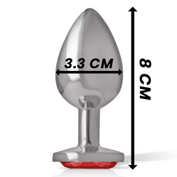 INTENSE PLUG ANAL EN METAL AVEC CRISTAL ROUGE TAILLE M