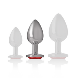 INTENSE PLUG ANAL EN METAL AVEC CRISTAL ROUGE TAILLE M