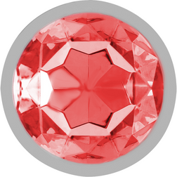 Plug métal strass rouge 9.3 cm taille L — gros plan
