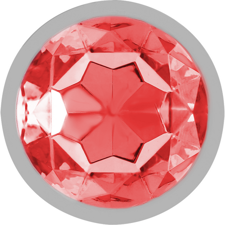 Plug métal strass rouge 9.3 cm taille L — gros plan