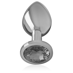 INTENSE PLUG ANAL EN METAL ALUMINIUM AVEC CRISTAL NOIR TAILLE S