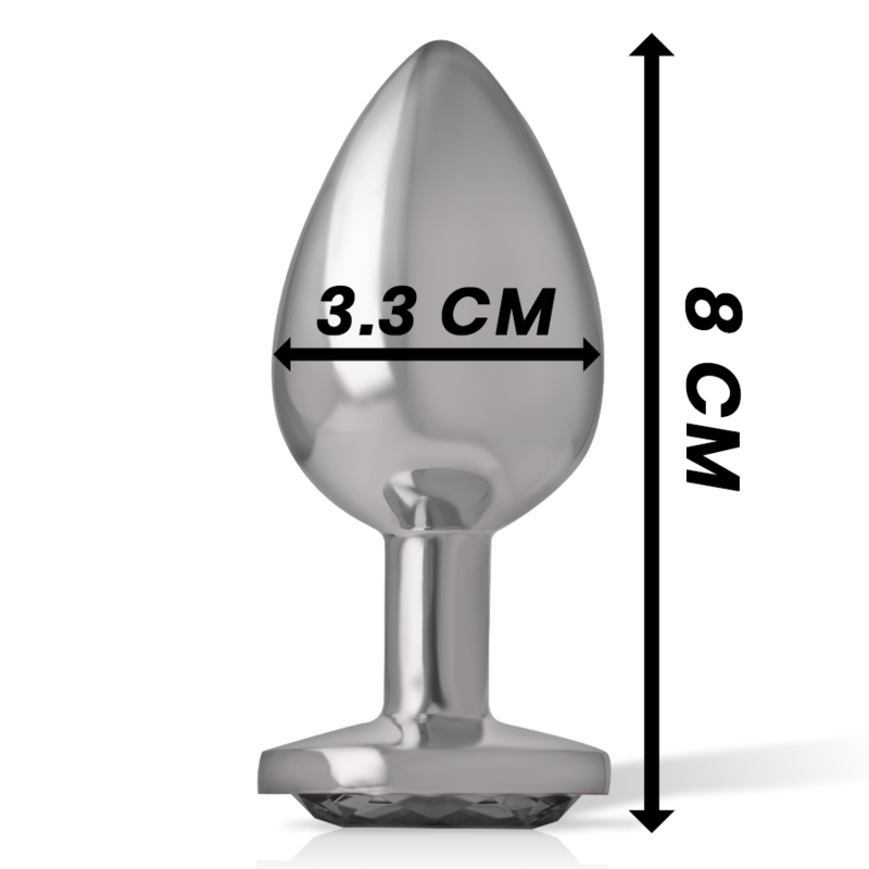 INTENSE PLUG ANAL EN METAL ALUMINIUM AVEC VERRE NOIR TAILLE M
