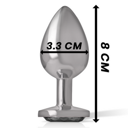 INTENSE PLUG ANAL EN METAL ALUMINIUM AVEC VERRE NOIR TAILLE M