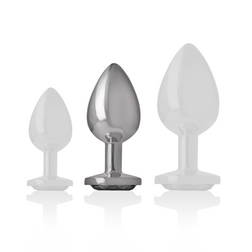 INTENSE PLUG ANAL EN METAL ALUMINIUM AVEC VERRE NOIR TAILLE M