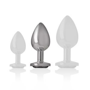 INTENSE PLUG ANAL EN METAL ALUMINIUM AVEC VERRE NOIR TAILLE M