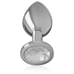 INTENSE PLUG ANAL EN METAL ALUMINIUM AVEC CRISTAL DARGENT TAILLE S