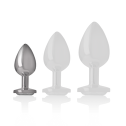 INTENSE PLUG ANAL EN METAL ALUMINIUM AVEC CRISTAL DARGENT TAILLE S