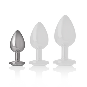 INTENSE PLUG ANAL EN METAL ALUMINIUM AVEC CRISTAL DARGENT TAILLE S