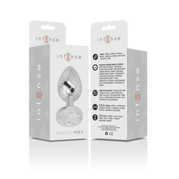 INTENSE PLUG ANAL EN METAL ALUMINIUM AVEC CRISTAL DARGENT TAILLE S