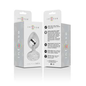 INTENSE PLUG ANAL EN METAL ALUMINIUM AVEC CRISTAL DARGENT TAILLE S