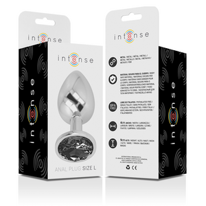 INTENSE PLUG ANAL EN METAL ALUMINIUM AVEC VERRE NOIR TAILLE L