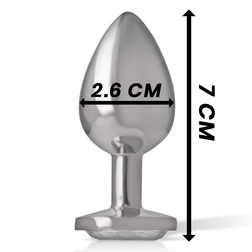 INTENSE PLUG ANAL EN METAL ALUMINIUM AVEC CRISTAL DARGENT TAILLE S