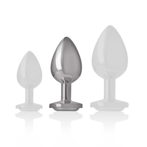 INTENSE PLUG ANAL EN METAL ALUMINIUM AVEC CRISTAL DARGENT TAILLE M